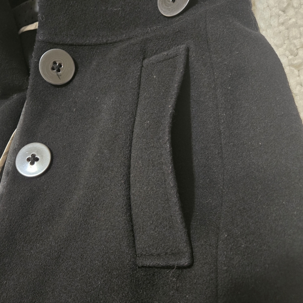 CLUB MONACO Classic Black Women's Trench Coat Wool Blend Size XS - Picture 8 of 16